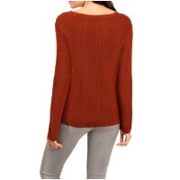 Sweter z haftem, rdzawoczerwony