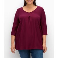 3/4-Arm-Shirt m. Kellerfalte, weinrot