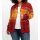 Cardigan with scarf collar, wine red / yellow