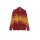 Cardigan with scarf collar, wine red / yellow