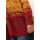 Cardigan with scarf collar, wine red / yellow