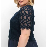 Šifoninė kokteilinė suknelė su apvadais, vidurnakčio mėlyna