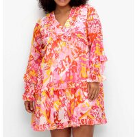 Ruffle dress, pink/ orange
