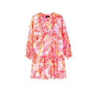 Ruffle dress, pink/ orange