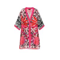 Satin kimono coat Zebra", pink-pattern"