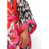 Płaszcz kimono satynowy Zebra, wzór różowy
