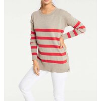 Striped sweatshirt, beige-orange