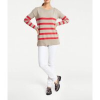 Bluza w paski, beżowo-pomarańczowa