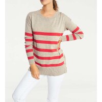 Bluza w paski, beżowo-pomarańczowa