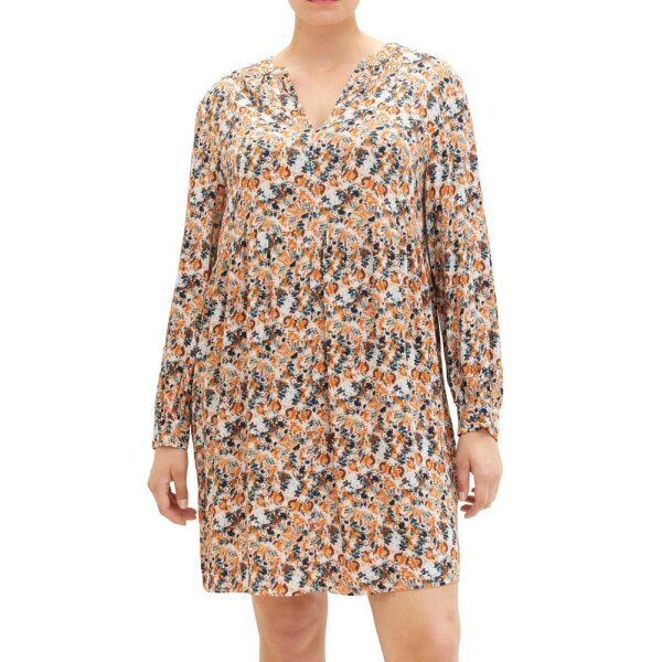 Marken-Kleid, grau-orange