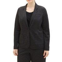 Marken-Jerseyblazer m.Karomuster, schwarz-grau