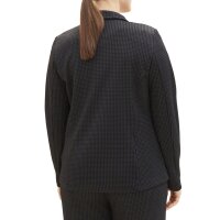 Marken-Jerseyblazer m.Karomuster, schwarz-grau