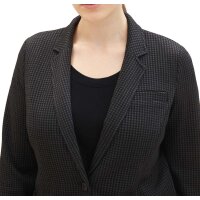 Marken-Jerseyblazer m.Karomuster, schwarz-grau