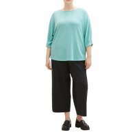 Marken-3/4-Arm-Strickshirt, türkis