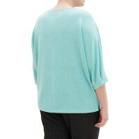 Marken-3/4-Arm-Strickshirt, türkis