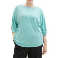 Marken-3/4-Arm-Strickshirt, türkis