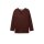 Marken-V-Pullover, bordeaux-meliert