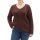 Marken-V-Pullover, bordeaux-meliert