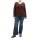 Marken-V-Pullover, bordeaux-meliert