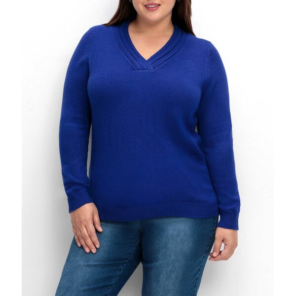 Dekolleté-Pullover, royalblau