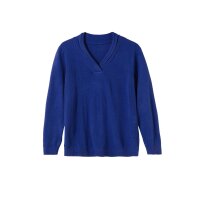 Dekolleté-Pullover, royalblau