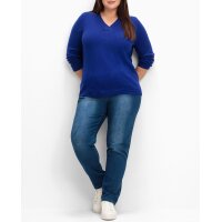 Dekolleté-Pullover, royalblau