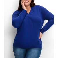 Dekolleté-Pullover, royalblau