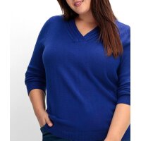 Dekolleté-Pullover, royalblau