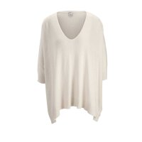 Poncho sweater with cashmere, offwhite