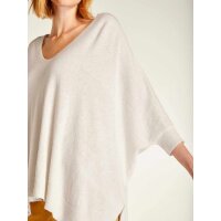 Poncho sweater with cashmere, offwhite