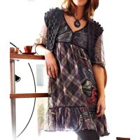 Sukienka babydoll z szyfonu, kolorowa