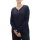 Koszula z długim rękawem, zamkiem błyskawicznym i dekoltem w serek, granatowa