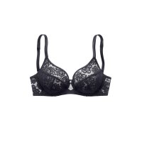 Underwire lace bra, glitter accesories, black