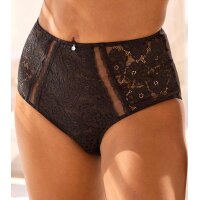 High-Waist-Spitzen-Slip m. Glitzeraccessoire, schwarz