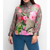 Satin tuni, jade green / multicolour