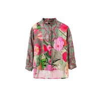 Satin tuni, jade green / multicolour