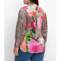 Marken-Satin-Tunika, jadegrün-bunt