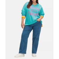 Marken-Sweatshirt, türkis-bunt