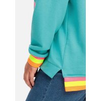 Marken-Sweatshirt, türkis-bunt