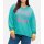 Marken-Sweatshirt, türkis-bunt