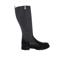 Leather-felt-boots, black-grey