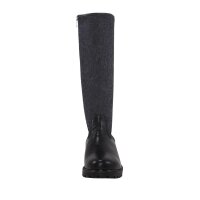 Leather-felt-boots, black-grey