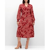 Marken-Jerseykleid m. Paisleydruck, weinrot