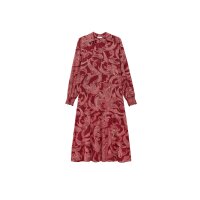 Marken-Jerseykleid m. Paisleydruck, weinrot