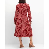 Marken-Jerseykleid m. Paisleydruck, weinrot