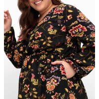 Midi print dress, black/ multi-colour