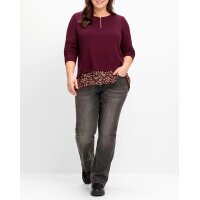 2-in-1 Shirt m. Chiffonfutter, weinrot