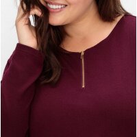 2-in-1 Shirt m. Chiffonfutter, weinrot