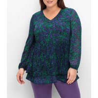 Marken-Chiffontunika m.Plisseefalten, lila-grün