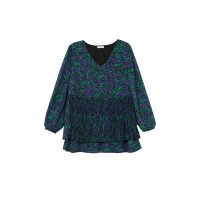 Marken-Chiffontunika m.Plisseefalten, lila-grün